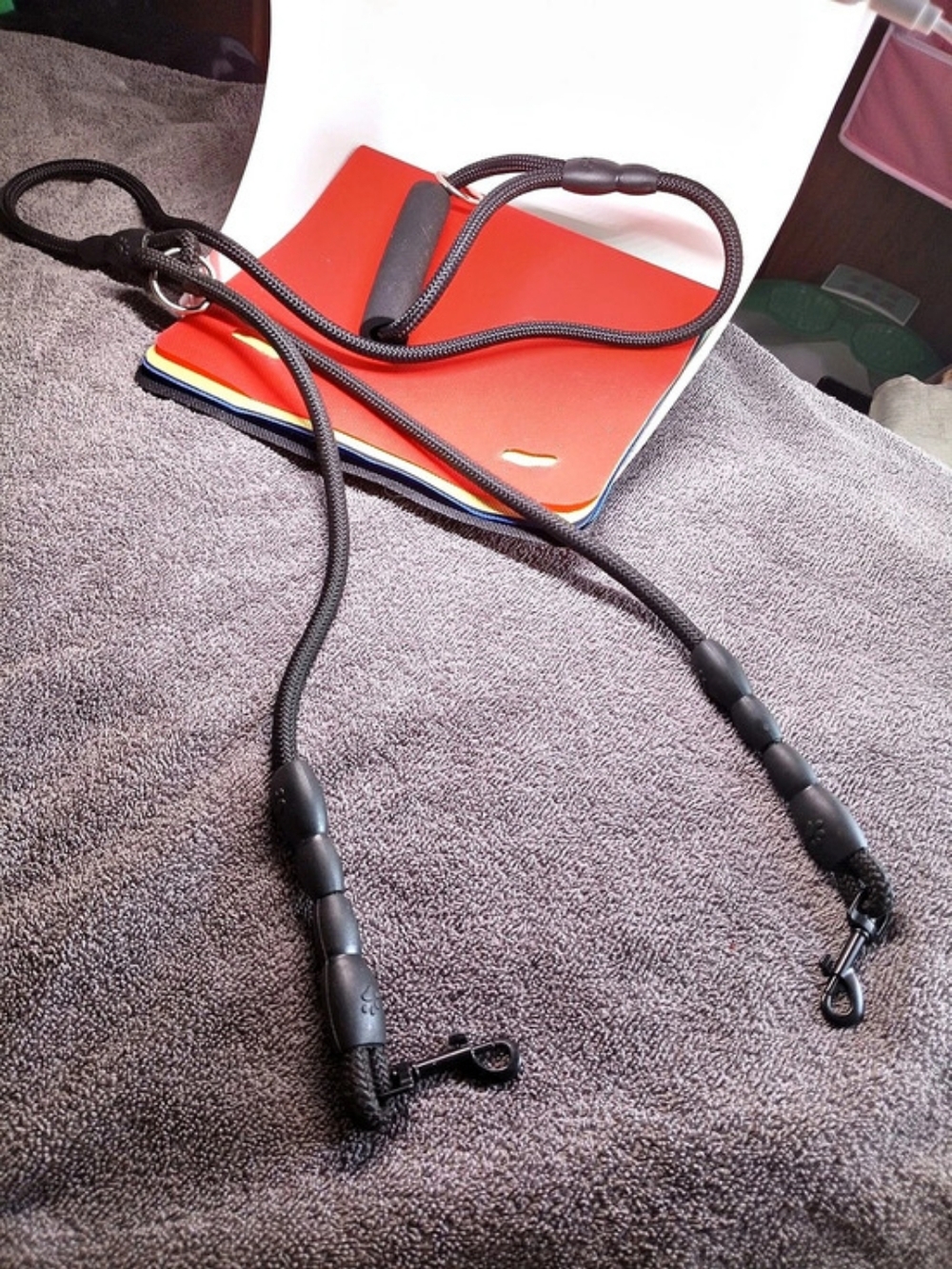 2 Dog Douy Black Braided Dog Leash